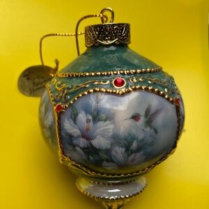 The Ruby- Throated Hummingbird and Anna’s Hummingbird Heirloom Porcelain Ornamen